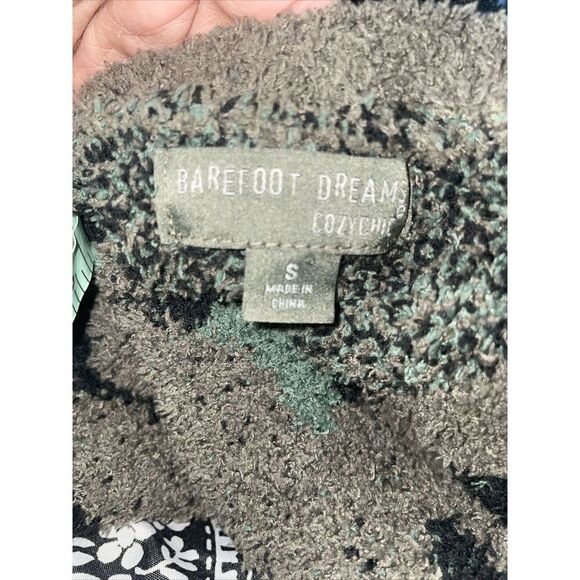 Barefoot Dreams CozyChic Seaside Sweater Crew Neck Pullover Camo Small Green - Picture 4 of 6